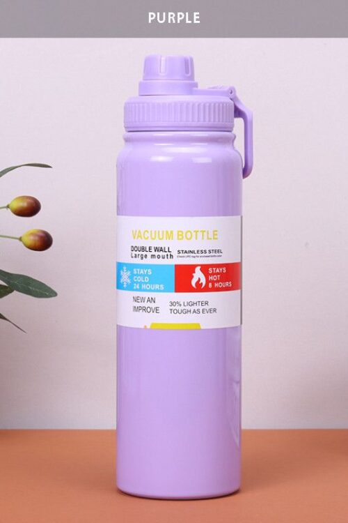 800ml Thermal Sports Bottle - Hot & Cold Stainless Steel Flask