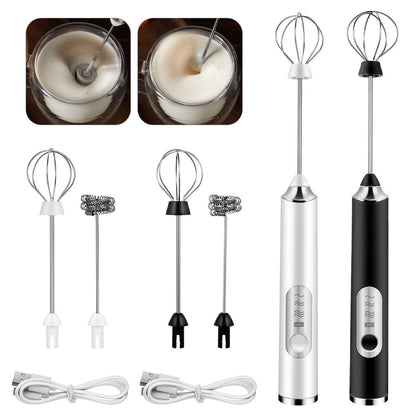 USB Rechargeable Milk Frother & Egg Whisk – 3 Speeds